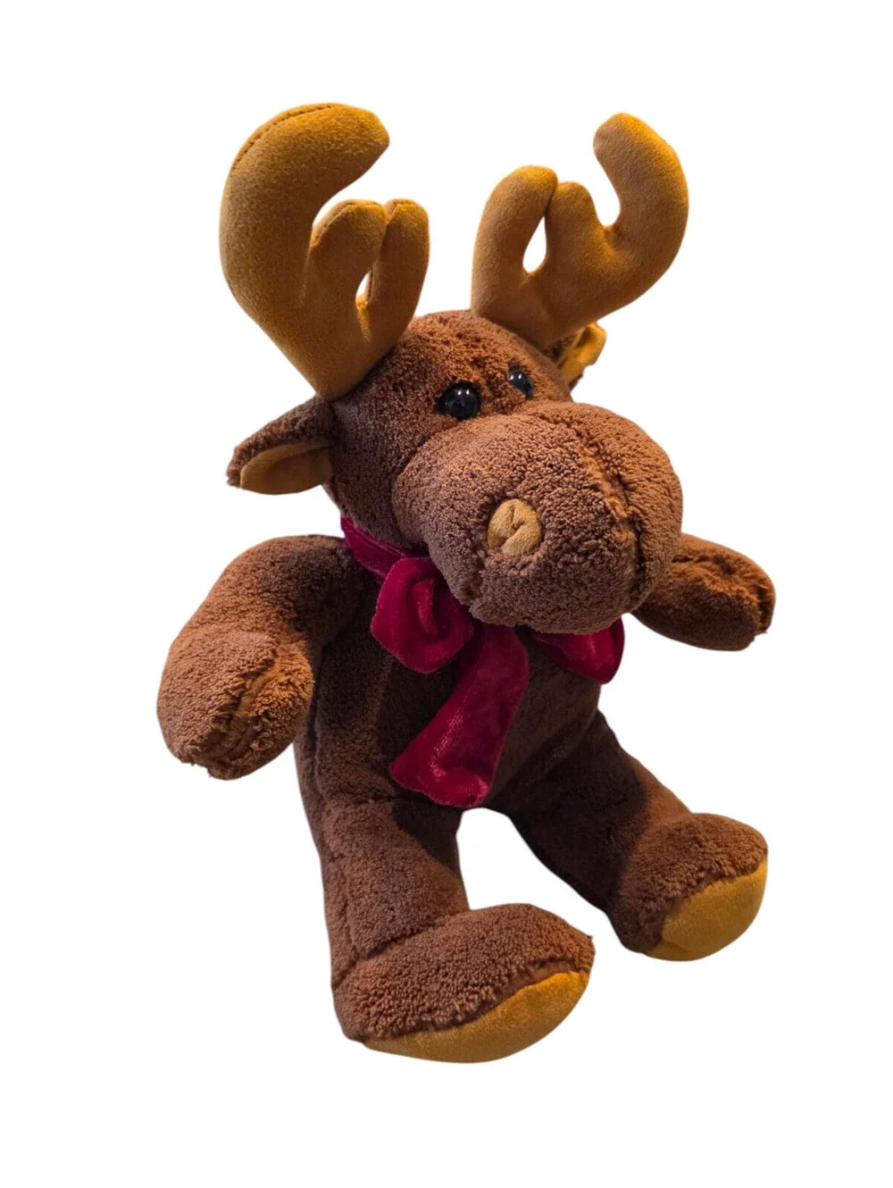 Vintage Dan Dee Plush Stuffed Animal Holiday Christmas Moose Brown